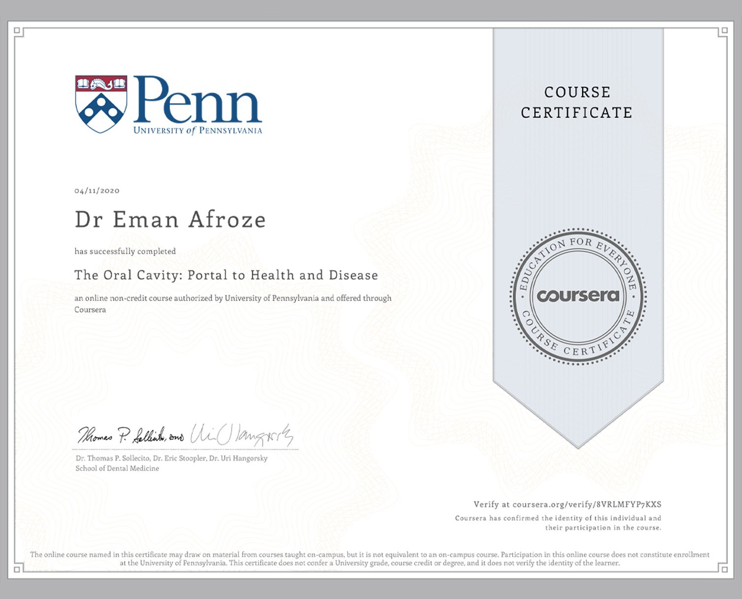Certificate 3